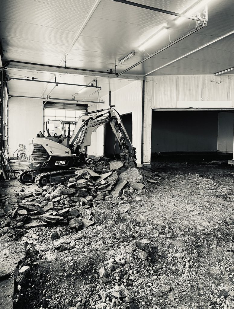 Sol en construction, bulldozer