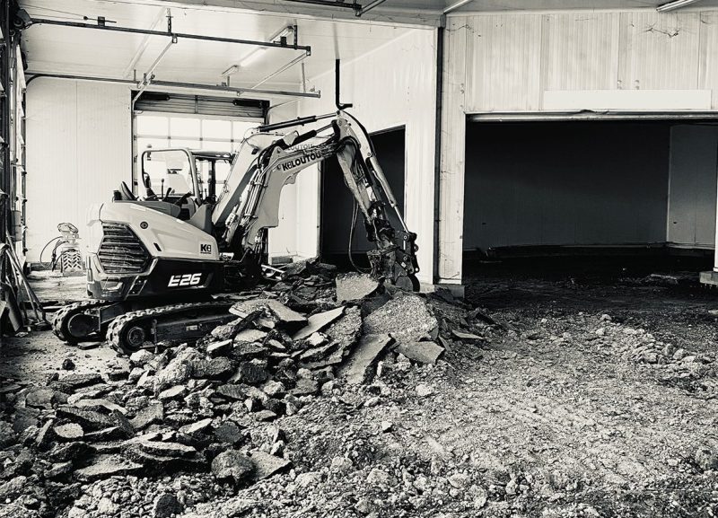 Sol en construction, bulldozer